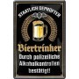 Staatlich geprüfter Biertrinker - Metallschild - 20x30cm