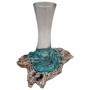 Geschmolzenes Glas auf Weiß Gewaschenem Holz - Vase - Medium