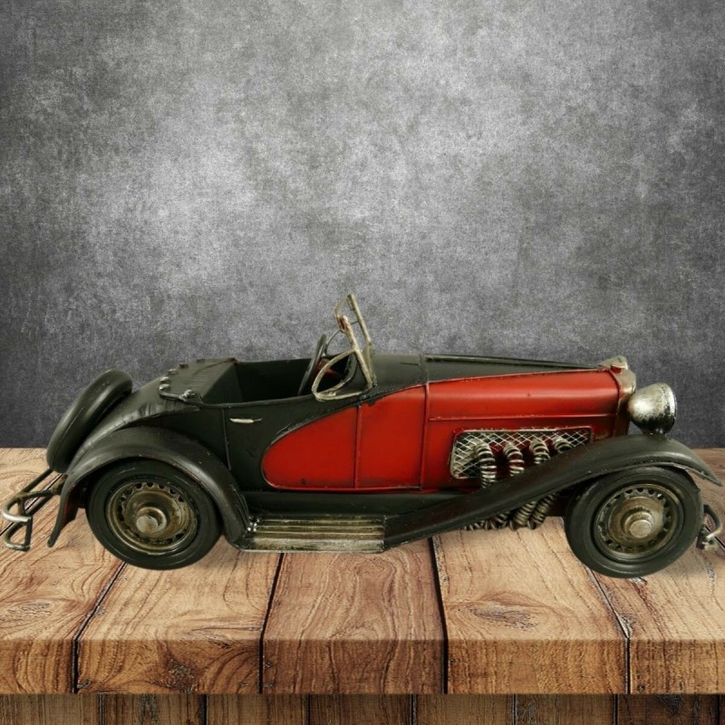 Blechmodell Blech - Oldtimer Cabrio Rot-Schwarz