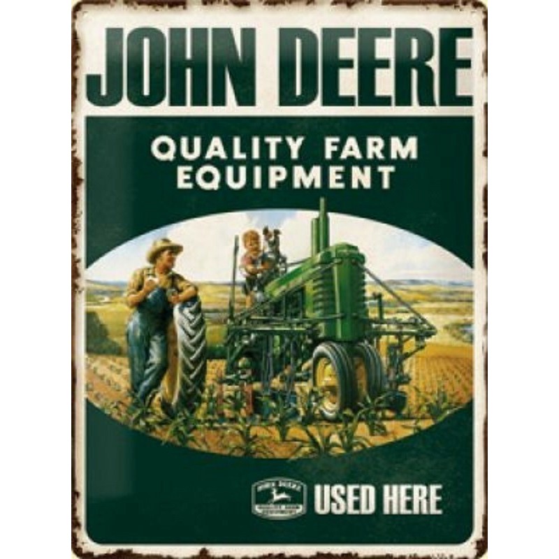 John Deere Quality Farm Equipment - Metallschild