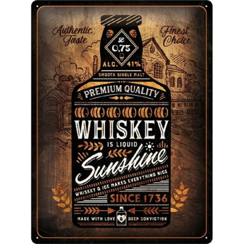 Whiskey Sunshine  Metallschild  30x40cm