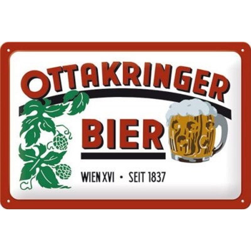 Ottakringer Bier mit Bierglas - Blechschild