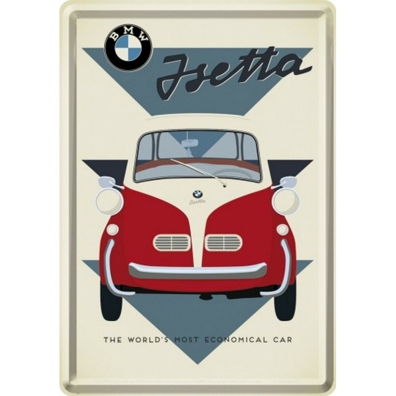 BMW Isetta Kabinenroller Blechpostkarte