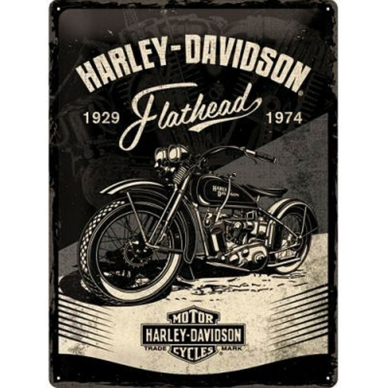 Blechschild - Harley Davidson Flathead - 40x30 cm