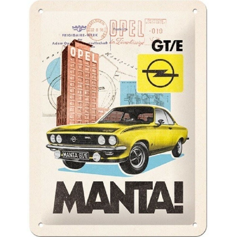 Opel Manta GT/E  Metallschild 15×20 cm