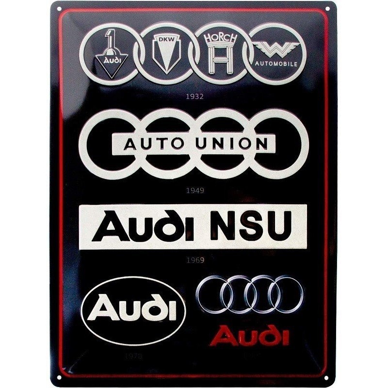 Audi - Logo Evolution - Metallschild