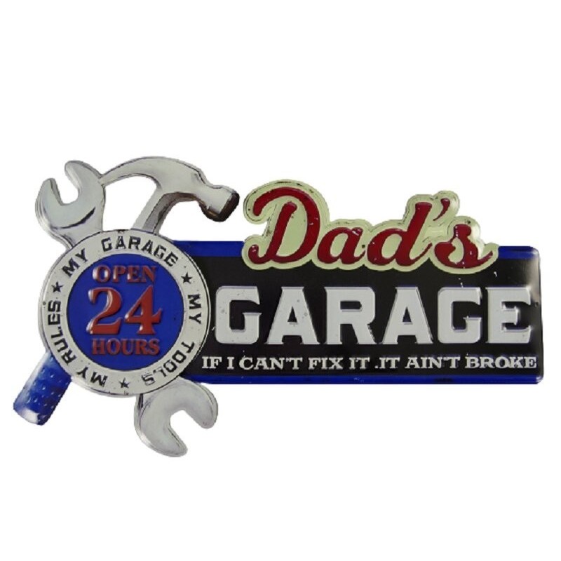 Wandschild - Dad's Garage 24h - Blechschild
