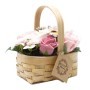 Mittelgroßes Seifenblumenbouquet im Korb - Rosa