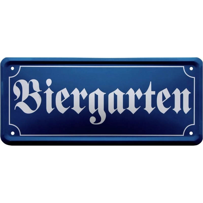 Biergarten - Bayerisch - Metallschild - 28x12cm
