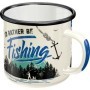 I d rather be Fishing - Emaille Tasse