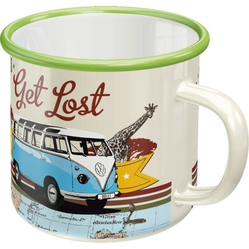 Volkswagen - VW Bulli T1 - Get Lost - Emaille Tasse