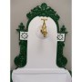 Bassena-Wandbrunnen Bassena Alu Guss grün/weiß H.72cm