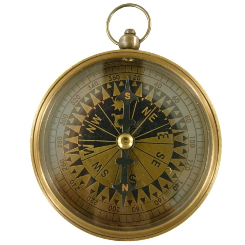 Kompass Messing brüniert D.7cm