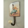 Wandhaken Schild Frau Roller Eisen H.21x12cm