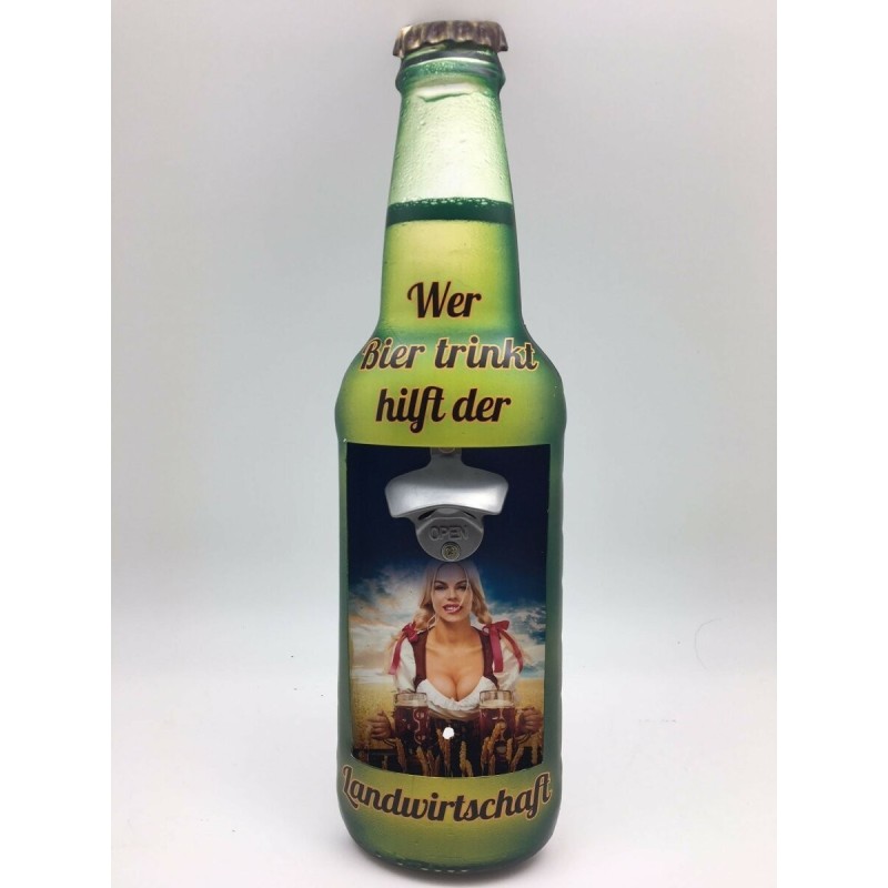 Wer Bier trinkt hilft der Landwirtschaft  Wandflaschenöffner