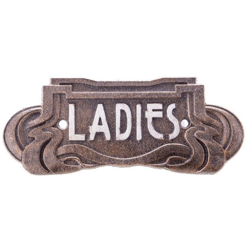 Jugendstil Gusseisen Türschild "Ladies"