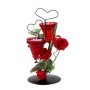 Teelichthalter Herz mit roten Rosen