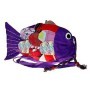 Recycelte Fischhandtasche- lila