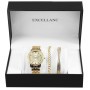 Excellanc Damen-Geschenkset mit Armbanduhr, Armband und Armreif, goldfarben