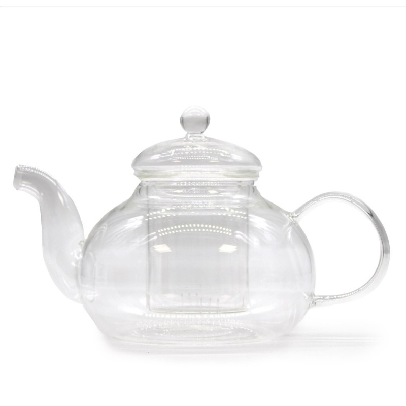 Teekanne aus Glas mit Glasfilter - Round Pearl - 800ml