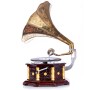 Nostalgie Grammophon Dekoration mit Trichter Grammofon im Antik-Stil