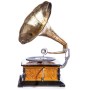Nostalgie Grammophon Schellackplatte Trichtergrammophon antik Stil 4eck