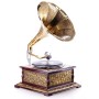 Trichter Grammophon Verziert 4eck/Gold Antik-Stil