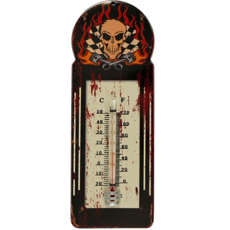 Thermometer Skull Eisen H.29x10cm
