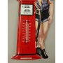 Thermometer Eisen Tankstelle Frau H.48x20cm