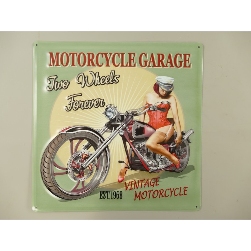 Wandschild Motorcycle Garage H.40x40cm