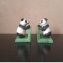 Paar Gusseisen Panda Buchstützen Regal Ordnungshelfer Buch Geschenk