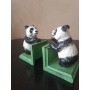 Paar Gusseisen Panda Buchstützen Regal Ordnungshelfer Buch Geschenk