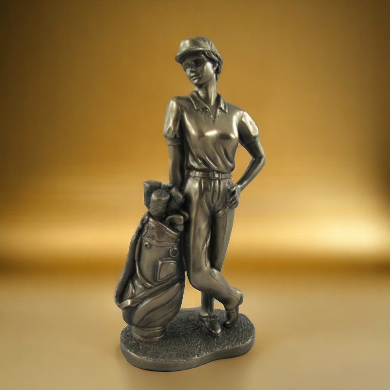 Golfspieler Polystein BRONZE farbig H.22x11cm