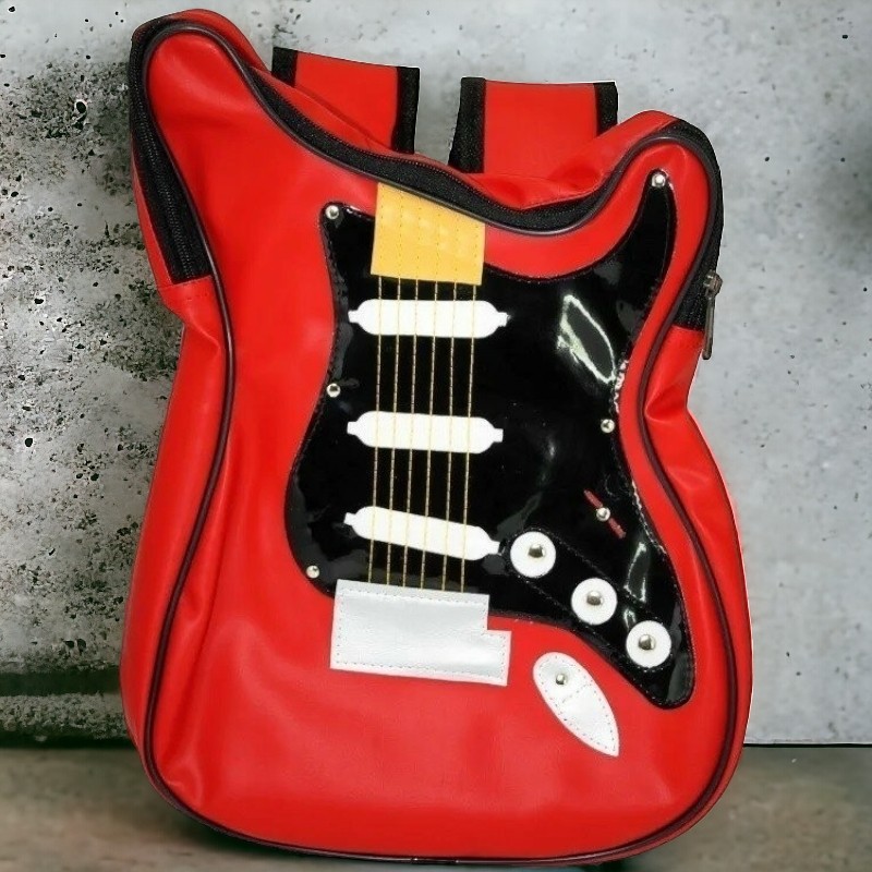 Rucksack Gitarre, rot/schwarz