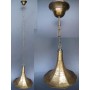 Lampe Schirm ( Trichter ) Mes. brün. H.100cm