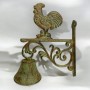 Wandglocke Hahn Metall Gusseisen farbig H.28x20cm